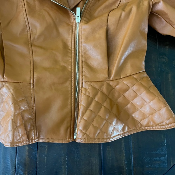 New York & Company Women’s Faux Leather Moto Peplum Jacket Size Medium - Picture 9 of 16